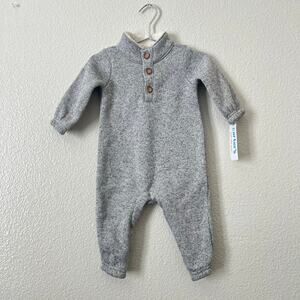 Carter’s sherpa collar bunting one piece heather gray